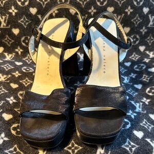 Martinez Valero Shimmering Black Heels